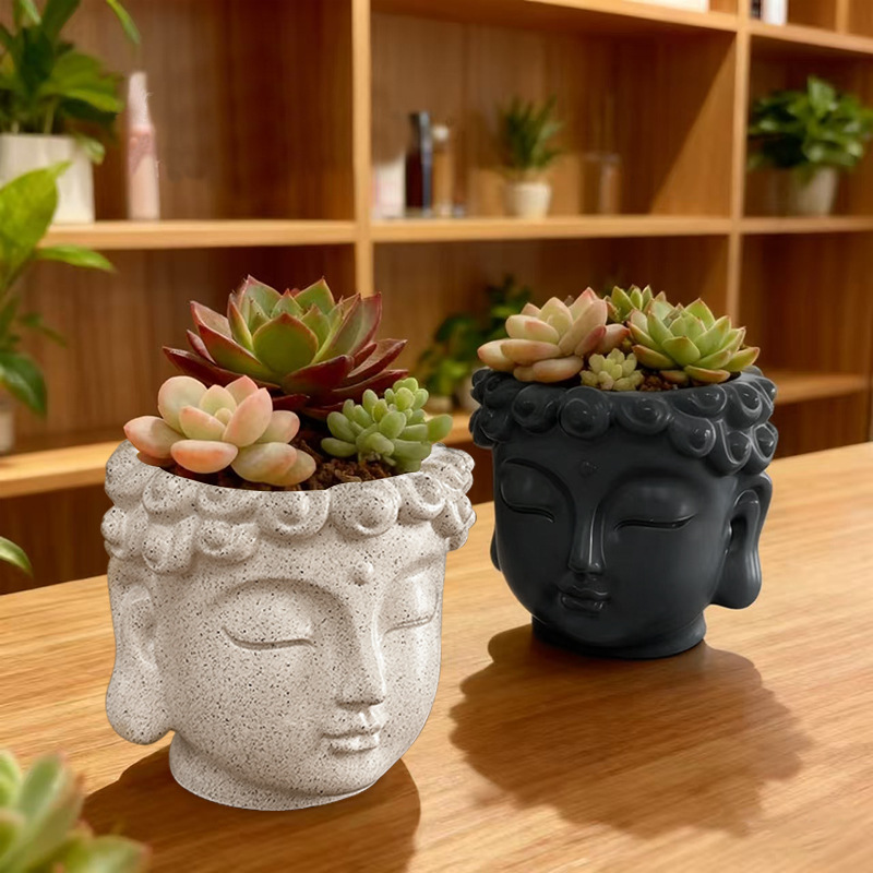 佛头造型花盆多肉植物喷水壶折叠园艺用品泡大珠10g亚克力花瓶罗马柱