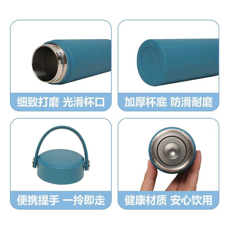 跨境厂家直供大容量旅行家用保温杯 便携提手盖户外水杯运动水壶细节图