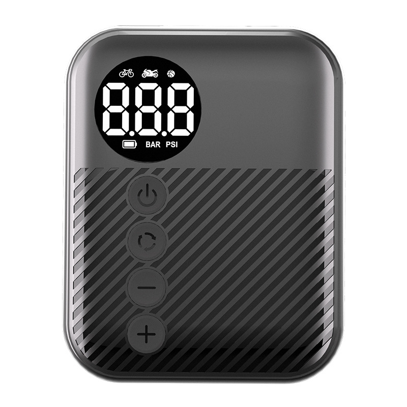 迷你山地公路自行车充气泵口袋便携式手持智能无线充气泵露营骑行白底实物图