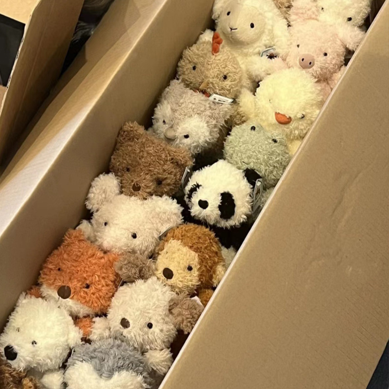 可爱ins卷毛动物公仔小熊玩偶毛绒玩具抓机娃娃8寸玩偶婚庆抛洒JC