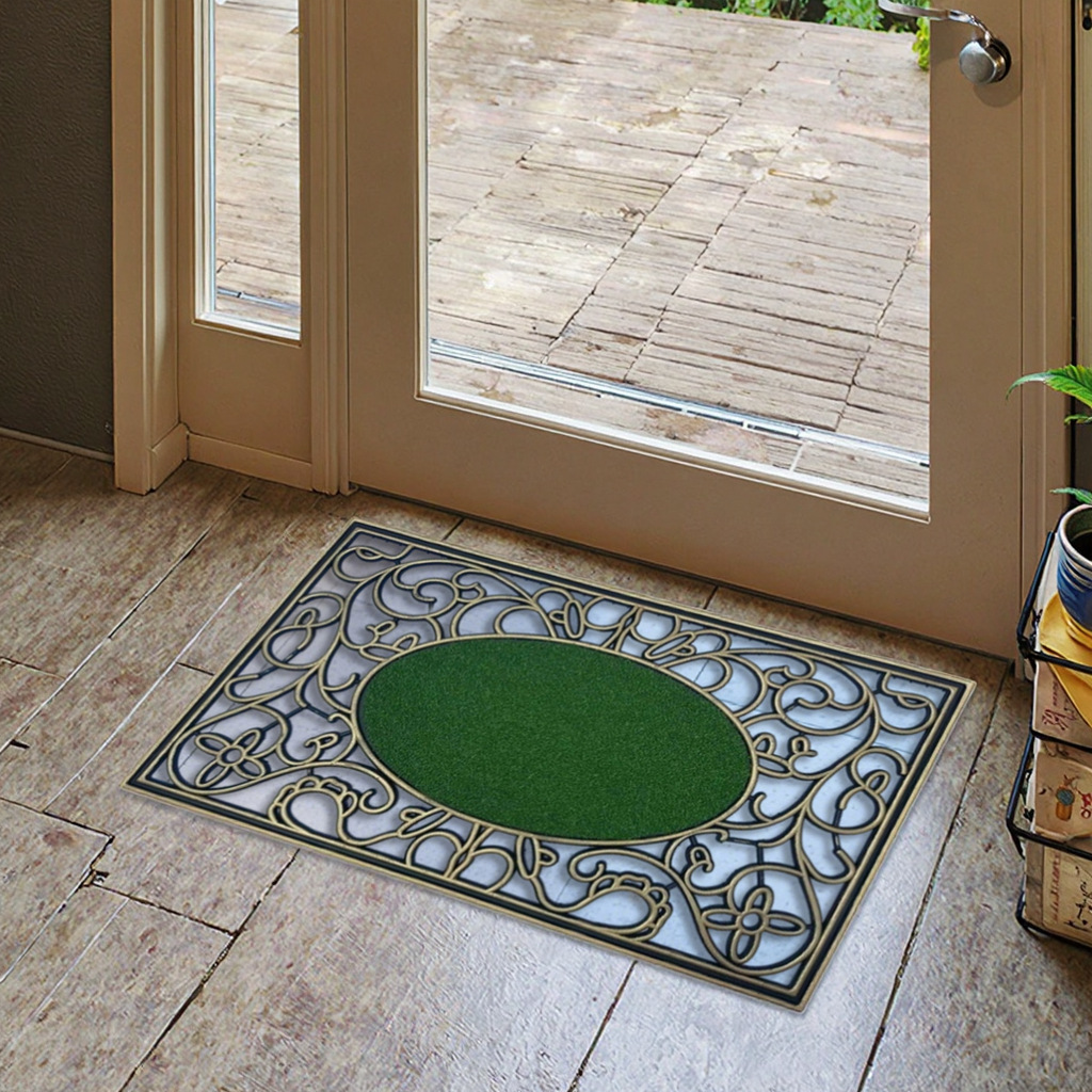 黑色橡塑防滑垫铝膜注塑垫外贸热销欧式迎宾垫机压垫门口刮泥垫