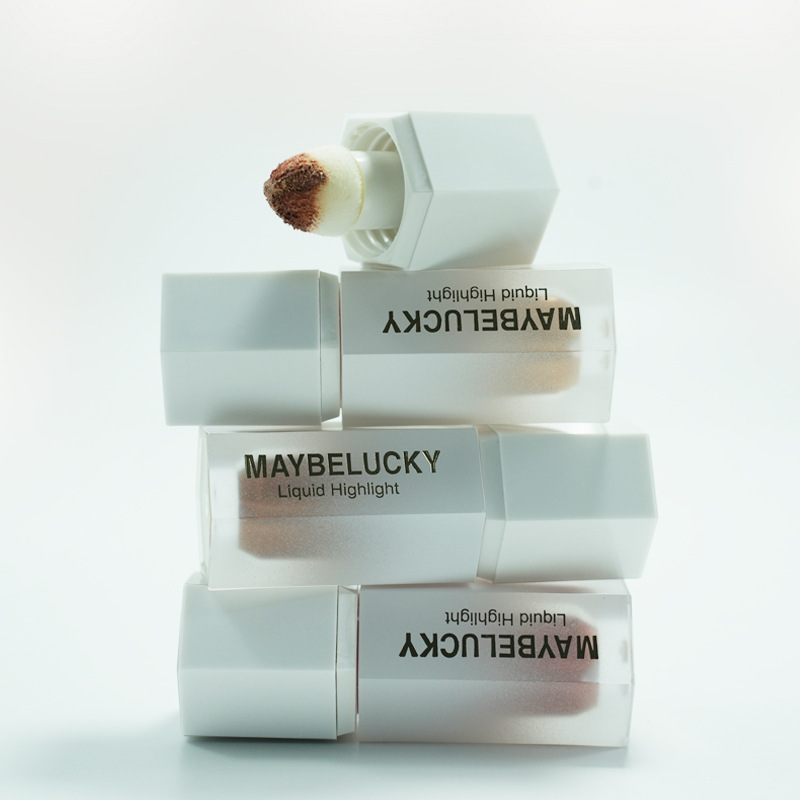 跨境六角边斜面6色高光液提亮脸部眼部修容液外贸批发白底实物图