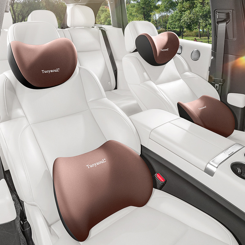 汽车记忆棉腰靠头枕车载座椅靠背垫护腰护颈枕厂家一件代发批发                               产品图