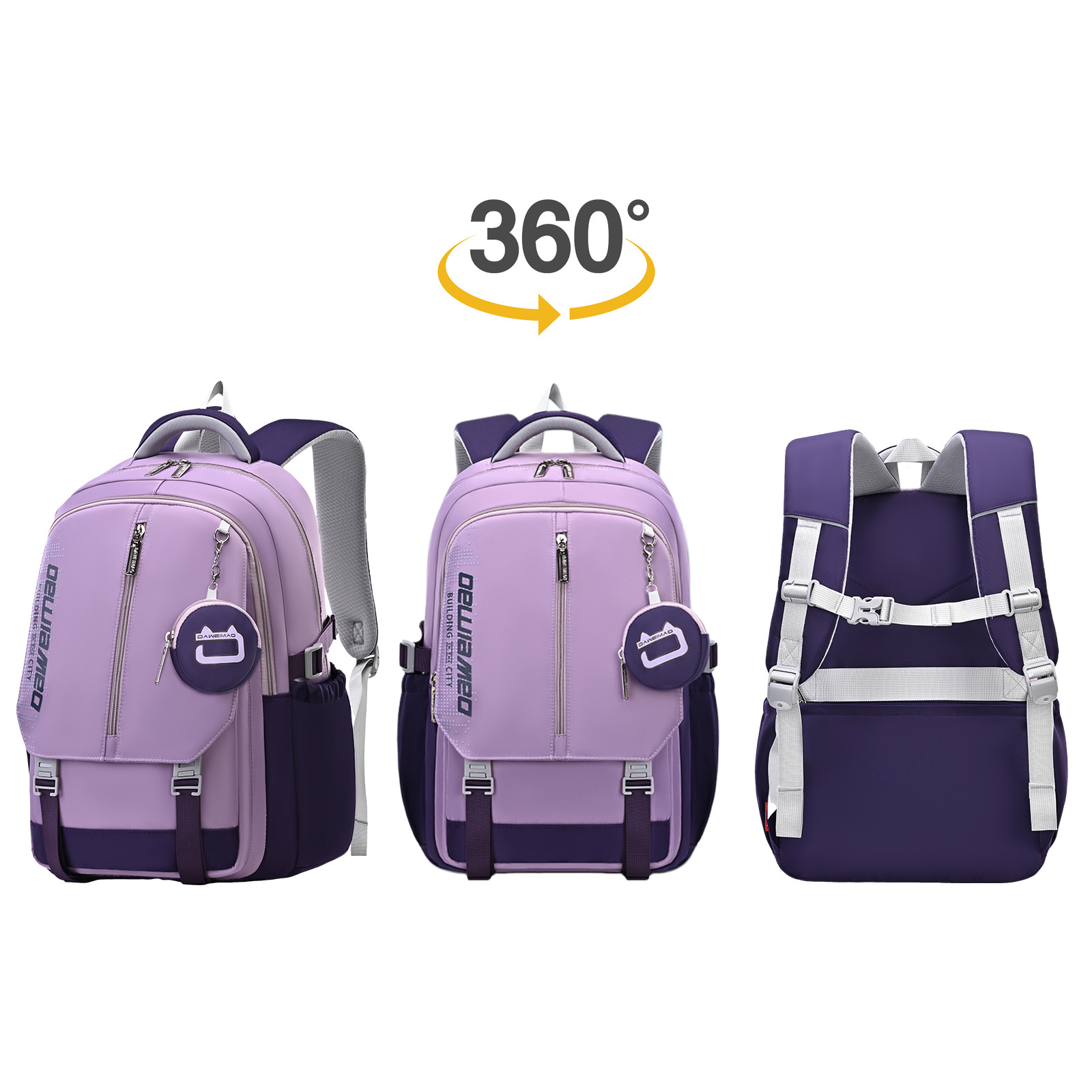 The 2025 new type of wholesale schoolbag for foreign trade is simple and versatile. It has a large capacity and can be carried on both shoulders by male and female primary, junior and senior high school students Specification image