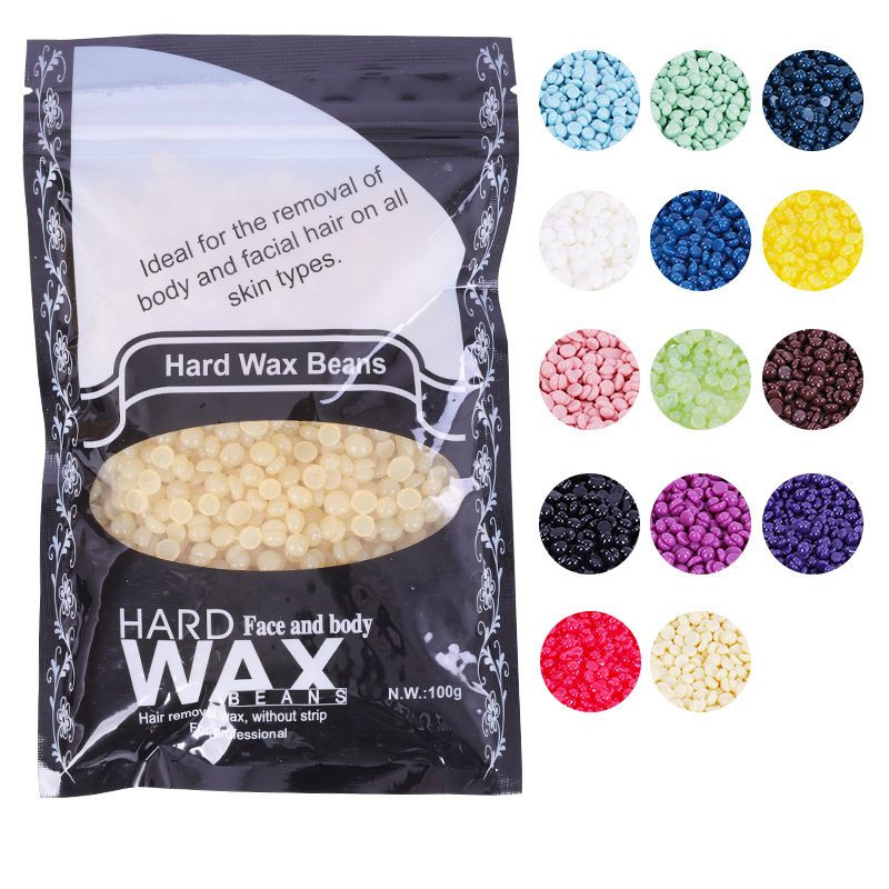 新品100g袋装脱毛蜡豆固体硬蜡免纸蜡疗粒脱毛蜜蜡hard wax bean