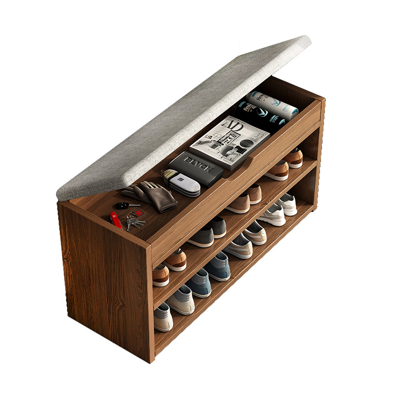 The shoe-changing stool with a flip cover is simple and modern. There is a boot storage stool at the doorstep, a storage stool, a sitting shoe-wearing stool, and a low stool Item Picture