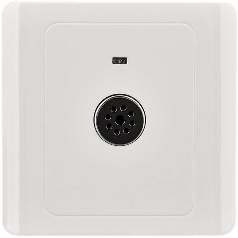 86型声控开关楼道延时感应物业插座智能LED节能灯声光控开关面板白底实物图