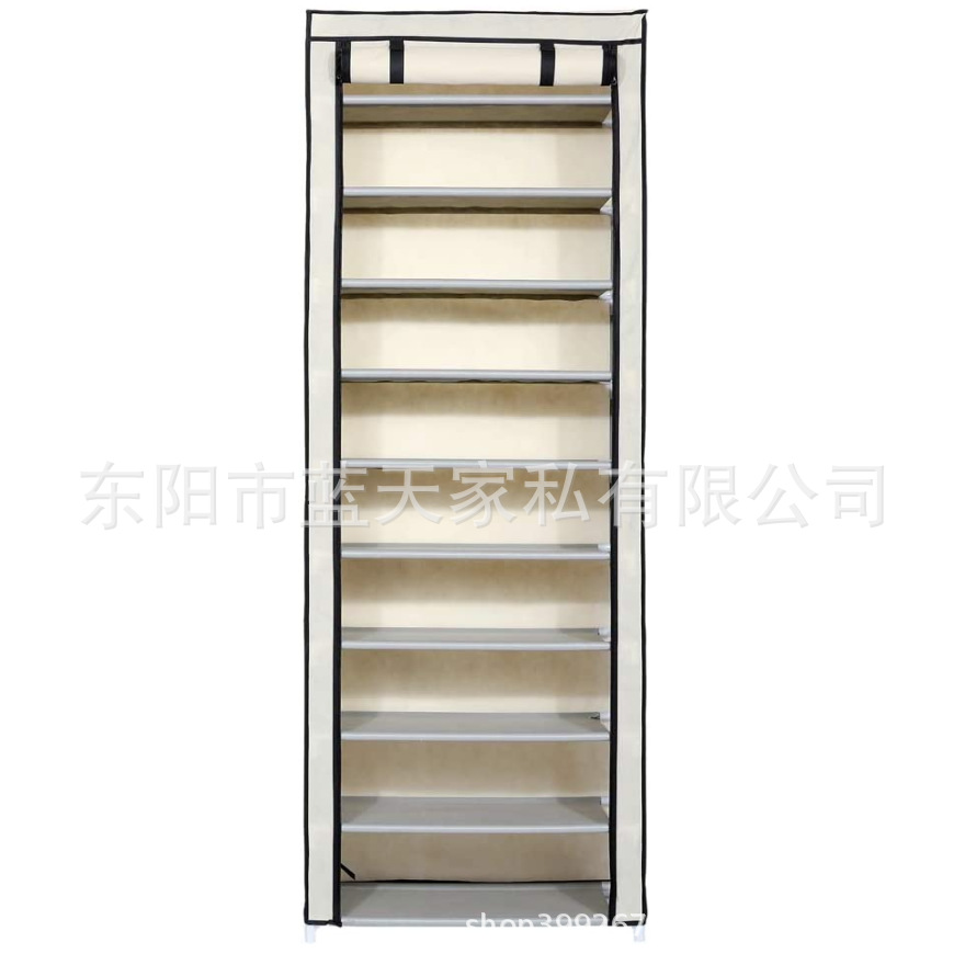 家用简易鞋架10层大容量鞋柜无纺布防尘鞋架门口收纳布鞋架
