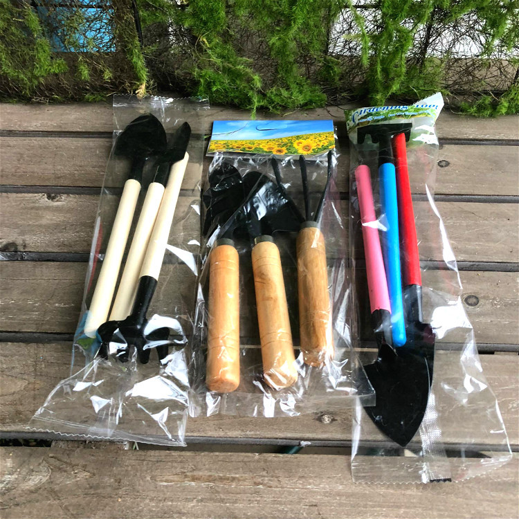 批发花园种花多肉园林种植工具套装小铁铲铁耙子园艺三件套一套起细节图