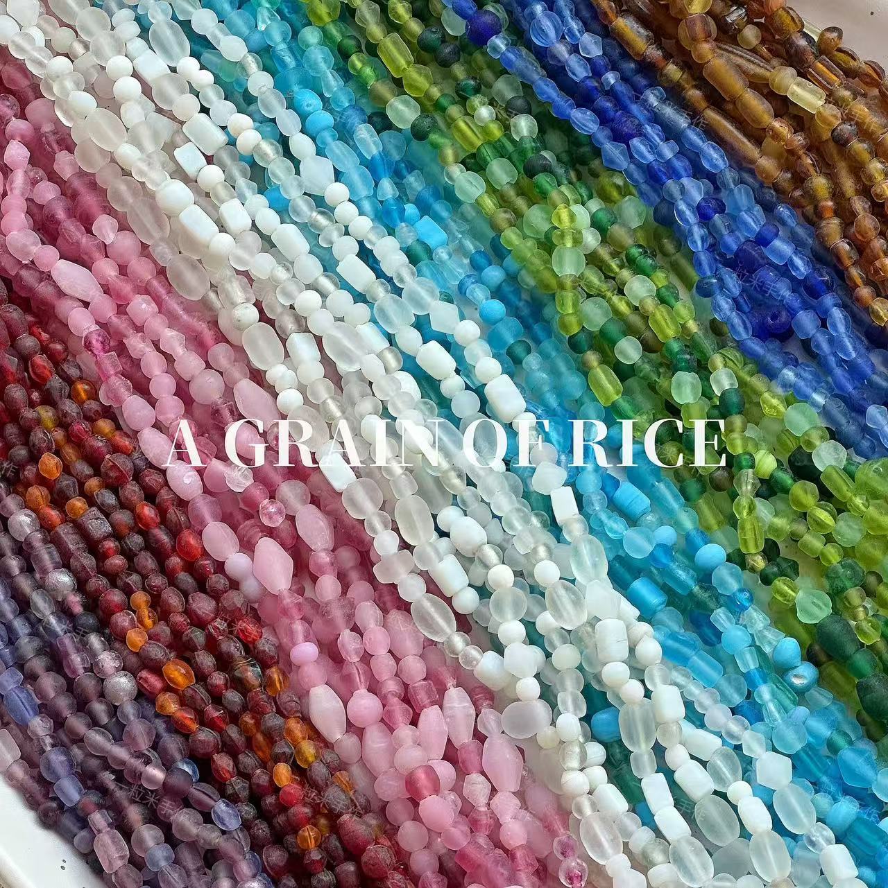 【 Nepalese Imported Old Glass Beads 】3-8mm rainbow-colored diy bracelet loose bead accessories with an old and vintage feel Specification image