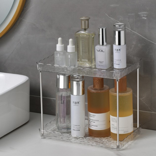 Storage rack, washbasin storage rack, bathroom, toilet, bathroom cosmetics and lipstick storage box, desktop water ripple rack details Picture