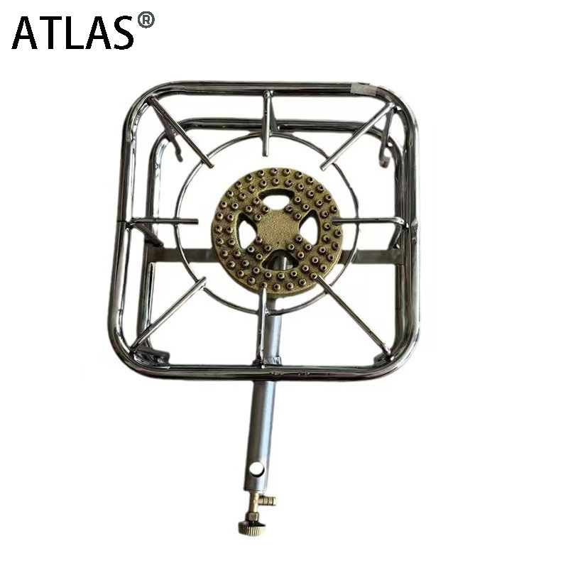 Stainless steel electroplated hot pot, Middle East, Saudi Arabia outdoor high-quality double-head gas stove, camping and picnic stove, cast iron Specification image