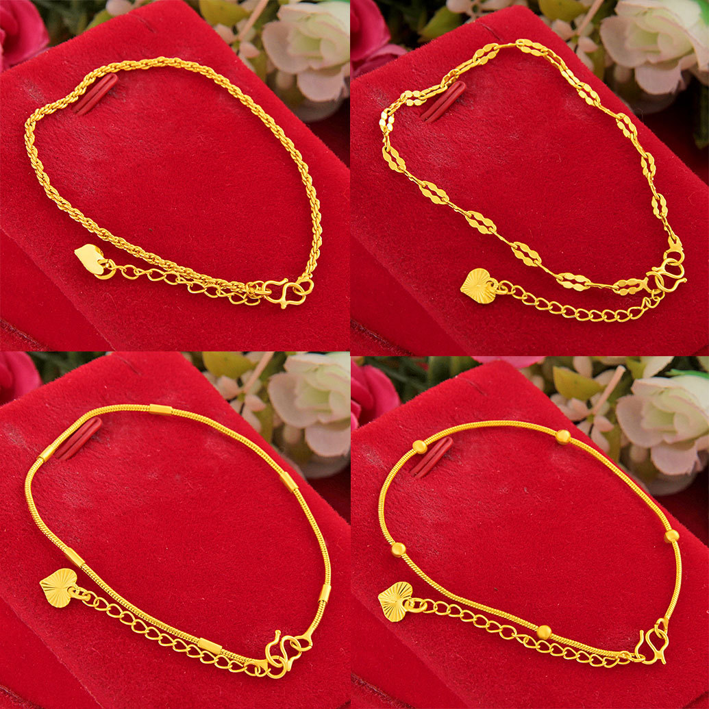 A variety of gold-plated high-thin bracelets with sections, simple and fresh, popular women's snake chain bracelets, and brass gold-plated jewelry