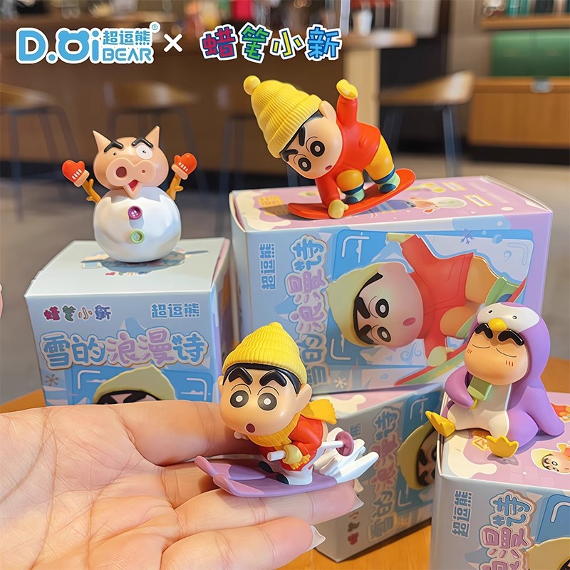 正版蜡笔小新雪的浪漫系列盲盒摆件小新周边动漫潮玩桌面摆件手办