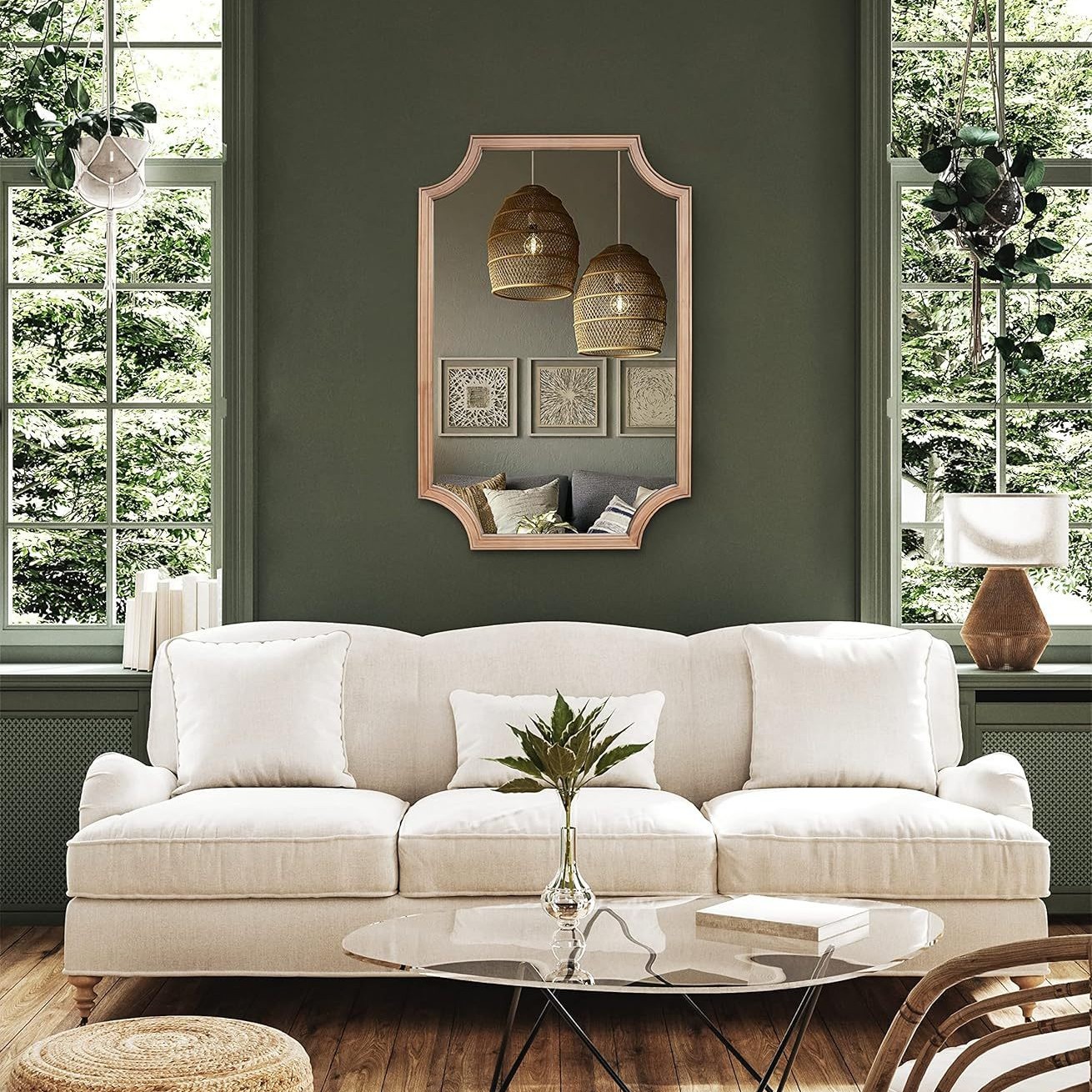 装饰镜/藤编/全身镜/芳华全身镜/试衣镜细节图