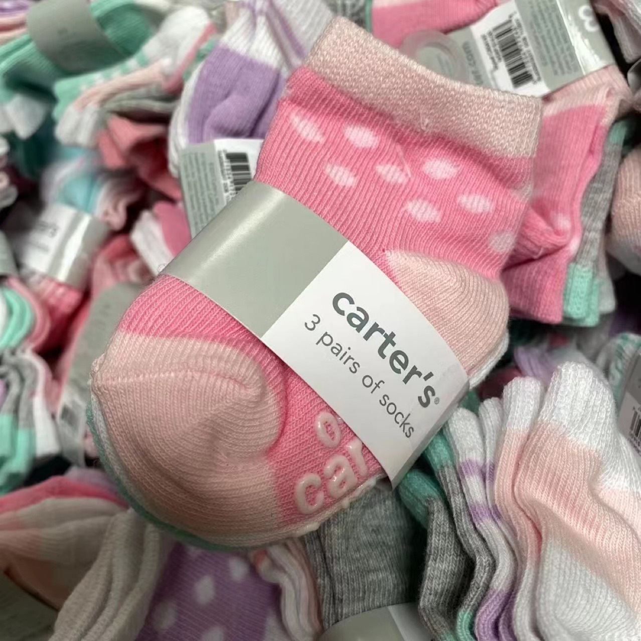 carters Four-season infant and toddler socks, cotton socks, floor socks, children's socks, Boys' and girls' mid-calf cotton socks