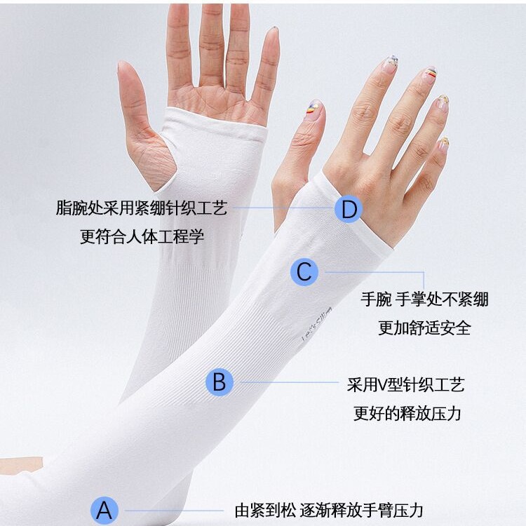 Manga de hielo protección solar manga de hielo de mujer manga de seda de hielo para hombre manga de hielo de verano refrescante protección solar manga de mano para hombre y mujer conducción manga de hielo protector de brazo Specification image