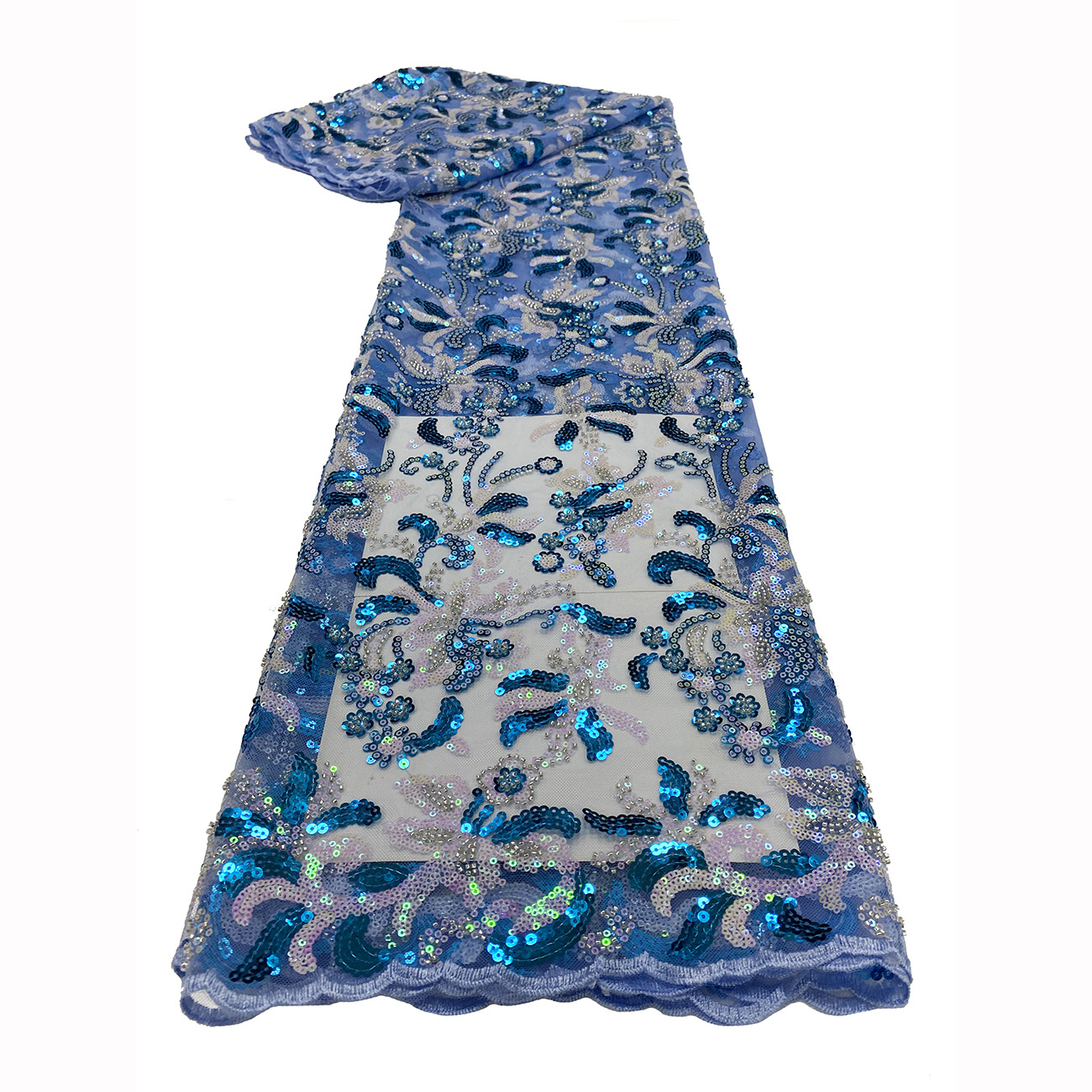 New African and Middle Eastern mesh fabric embroidery bead lace embroidery in stock Specification image