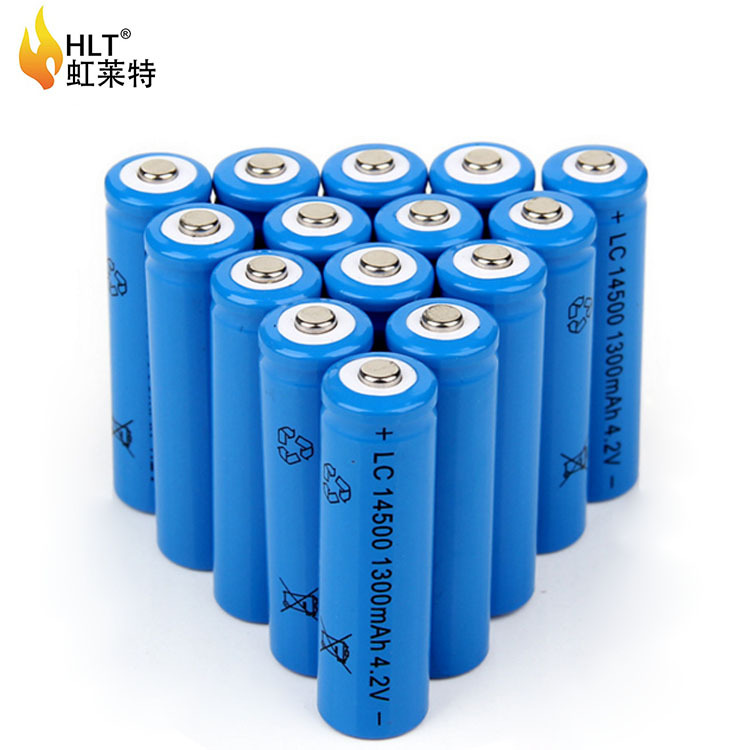 工厂批发14500锂电池强光手电专用锂电池内阻14500尖头3.7V