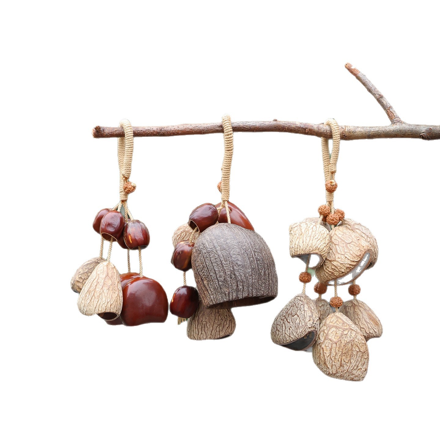 Handmade natural fruit shell pendants, seed hand-cranked bells, fruit pendants, birthday gifts for women, accessories, car hangers wholesale Item Picture