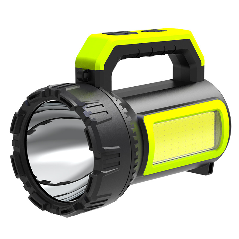 High-power flashlight, strong light charging, ultra-bright portable outdoor searchlight, long-range miner's lamp, long battery life, household emergency