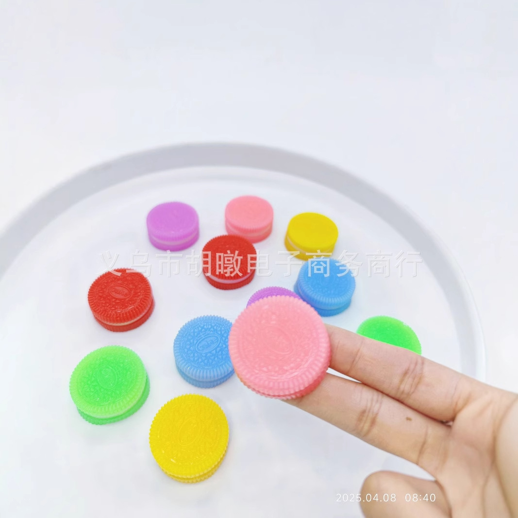 新款迷你奥利奥饼干捏捏乐烂泥手感解压玩具迷你彩色奥利奥饼干