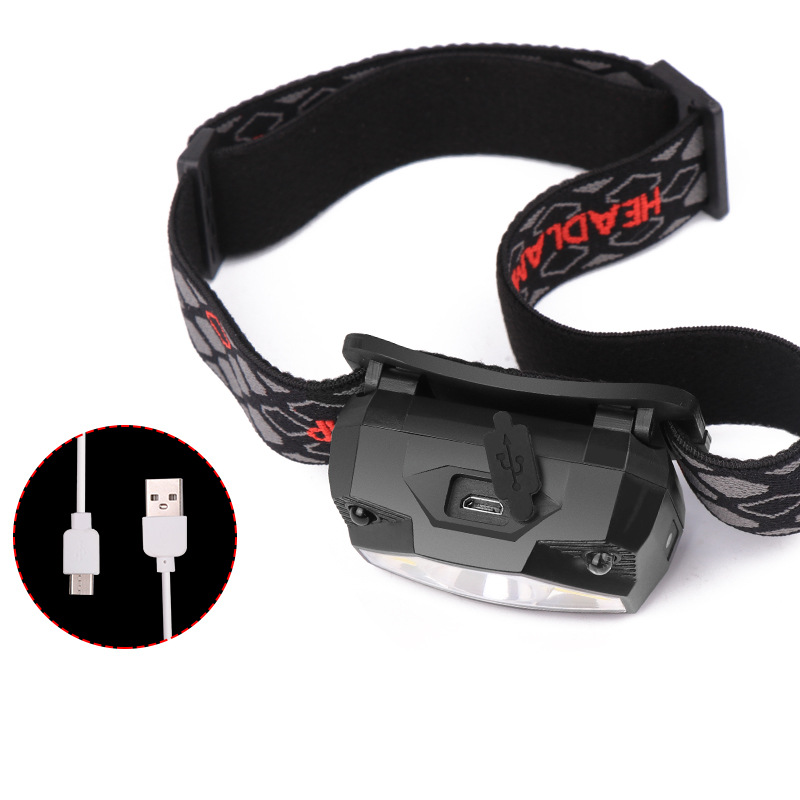 Built-in battery XPG+COB red and white headlamp with battery level display, strong charging sensor, lightweight headlamp Item Picture