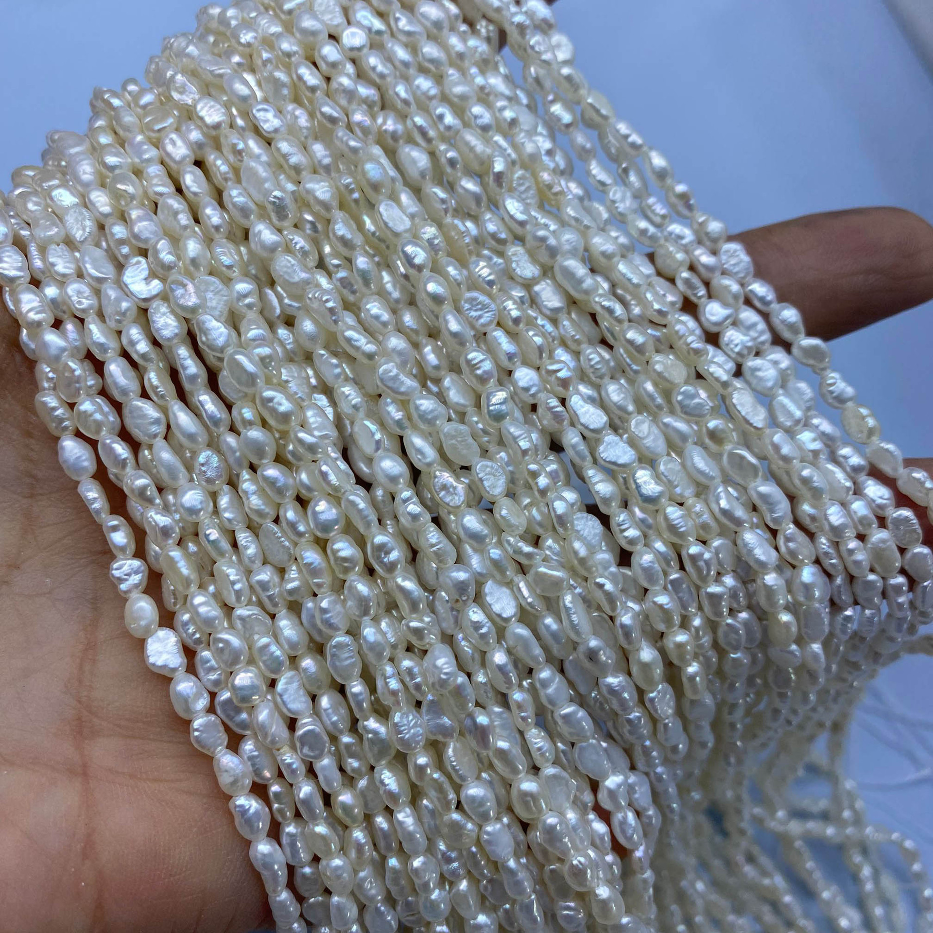 Natural freshwater pearls 2-9mm, Baroque irregular-shaped two-sided smooth straight-hole pearls, irregular stone accessories, loose pearls Specification image