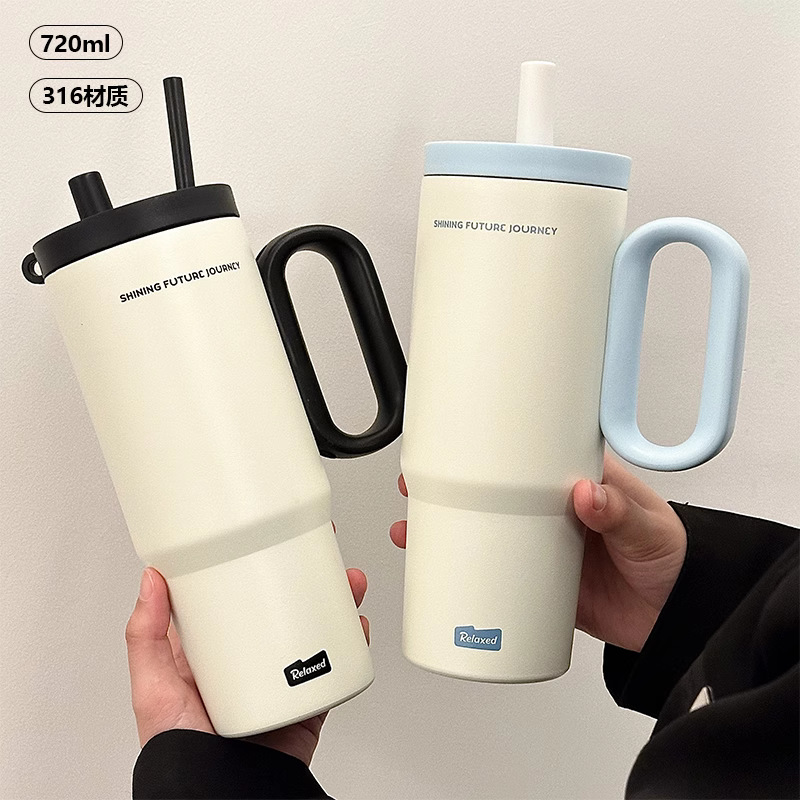 暮色冰霸保温杯加厚女生大容量水杯家用不锈钢杯子便携学生吸管杯