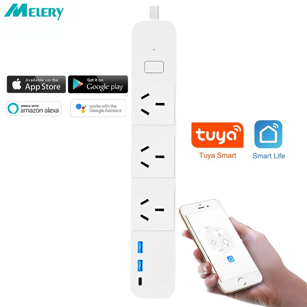 WIFI smart power strip cross-border e-commerce Amazon 6-digit Australian standard supermarket distribution with master control switch 2USB+type