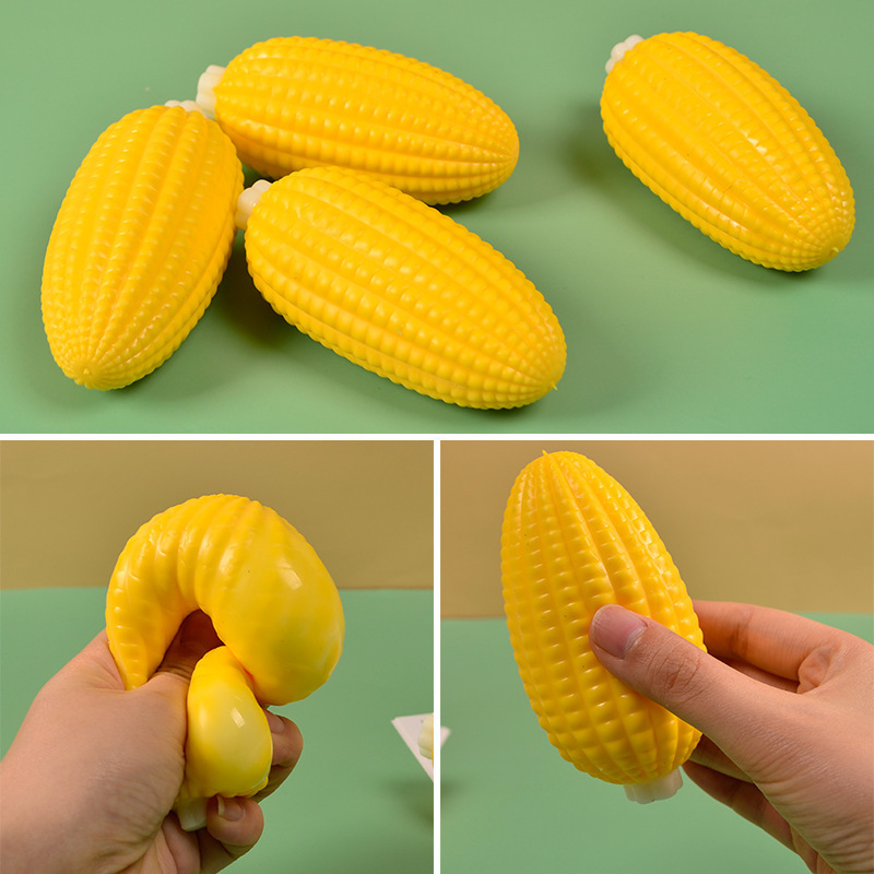 New and unique simulation corn flour release balls at street stalls and night markets, fruit corn kneading fun, children's stress-relieving small toys Specification image