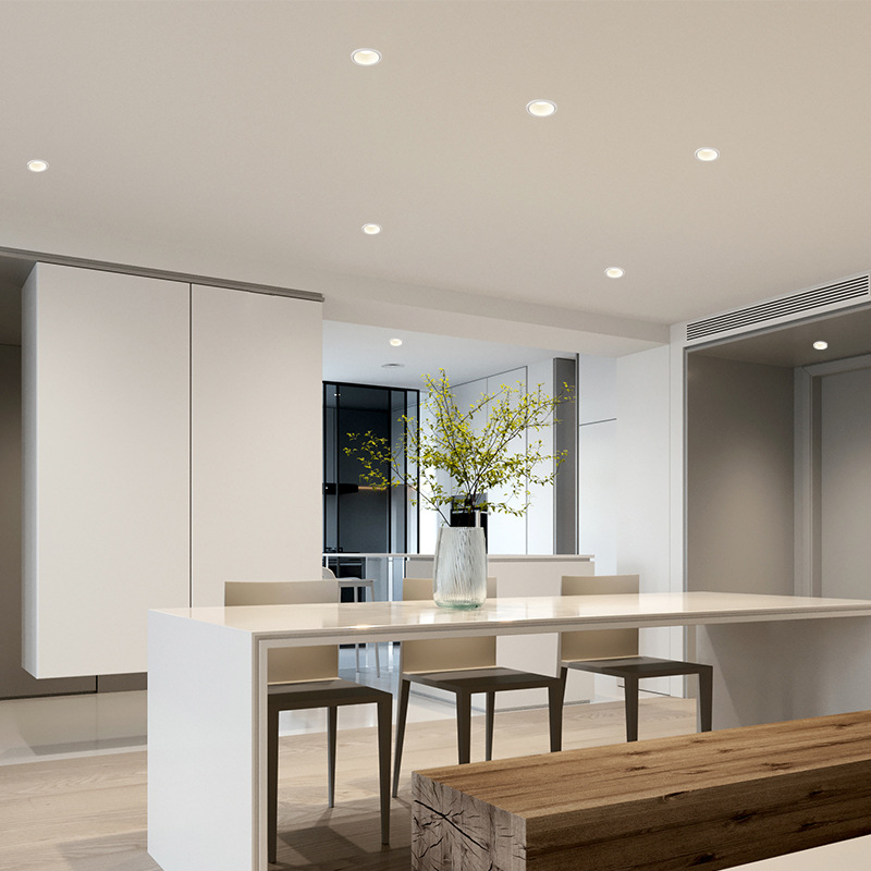 Embedded full-spectrum downlight, anti-glare, home living room without main light, narrow frame ceiling light, cob low blue light downlight Specification image
