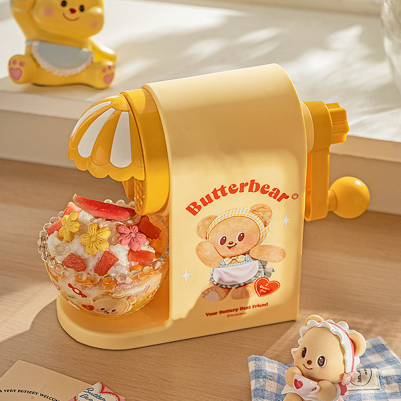 Modern Housewife Butter Bear Shaved Ice Machine, Home Small hand-cranked Soft Smoothie machine, ice crusher, sub-mold set