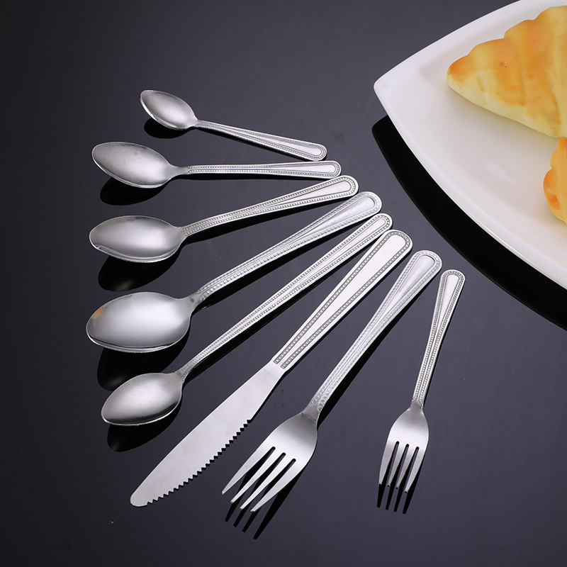 Wholesale of stainless steel tableware, spoons and forks for restaurants and hotels, coffee and dessert spoons, and small fruit forks for household use