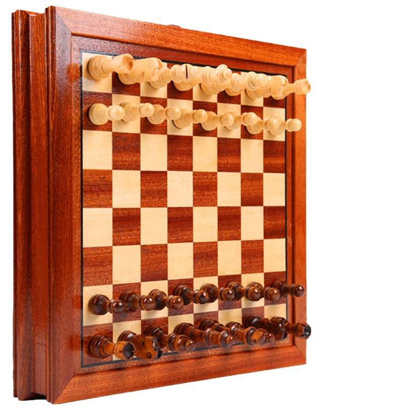 Magnetic chess wooden desktop tabletop game card drawer storage portability, factory direct sales, environmentally friendly paint Item Picture