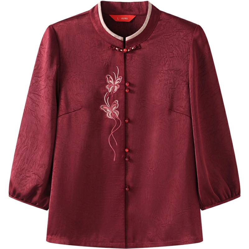 New Chinese-style women's clothing for the elderly, summer shirts for mothers, senior tops, new Chinese-style shirts for grandmothers, and stylish sets Item Picture