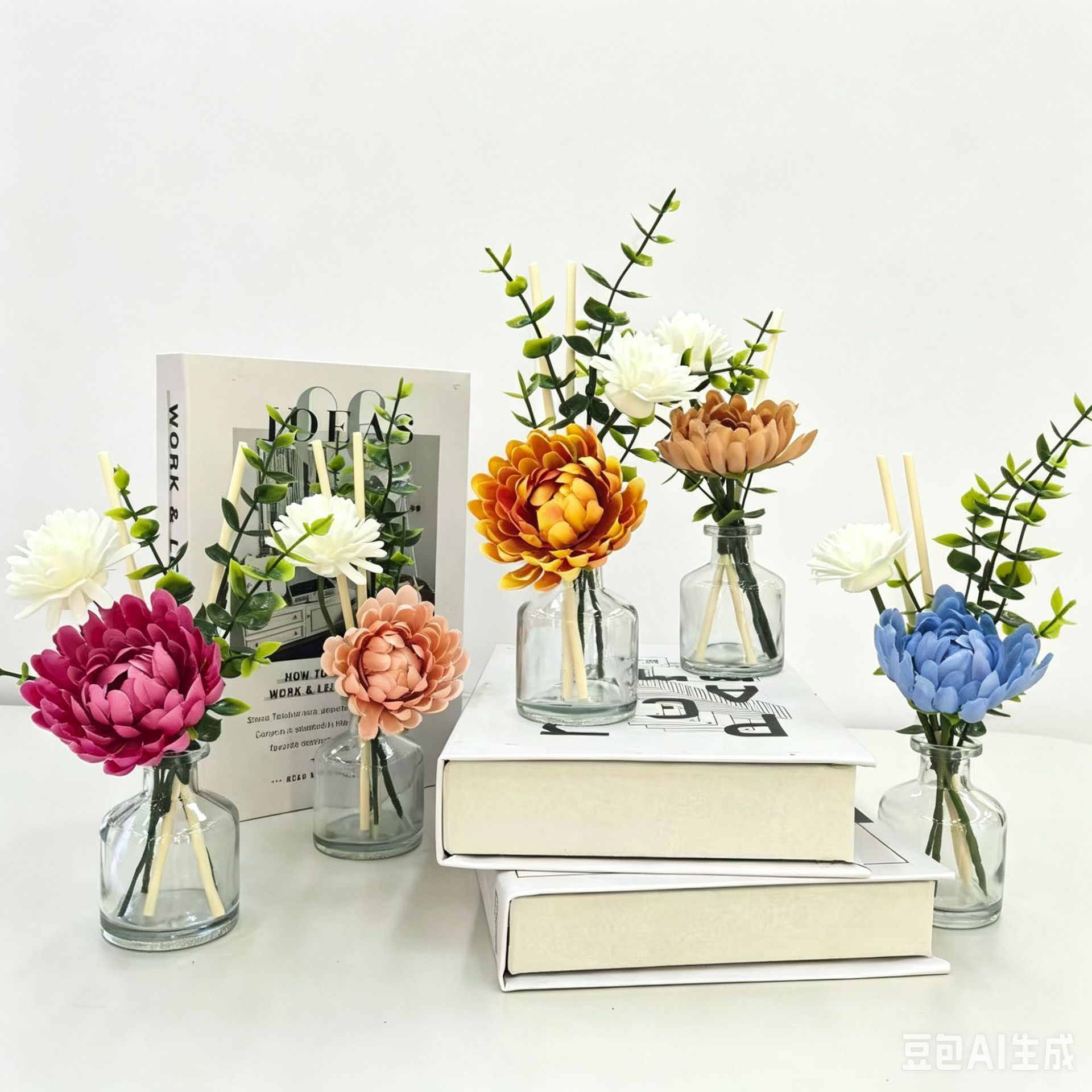 زهور مزيفة، غرفة نوم مطوَّرة، زخرفة مكتبية ذات طابع متطور Item Picture