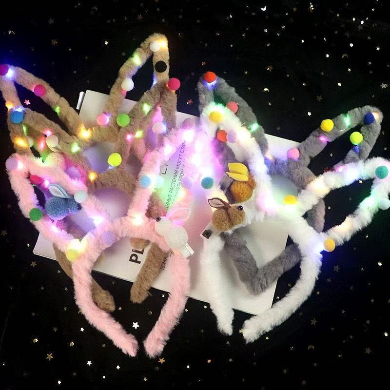 Luminous hair bands, shiny feathers, rabbit ears, hair clips, plush headbands, street stalls, headwear, toys, ground promotion, gift wholesale details Picture