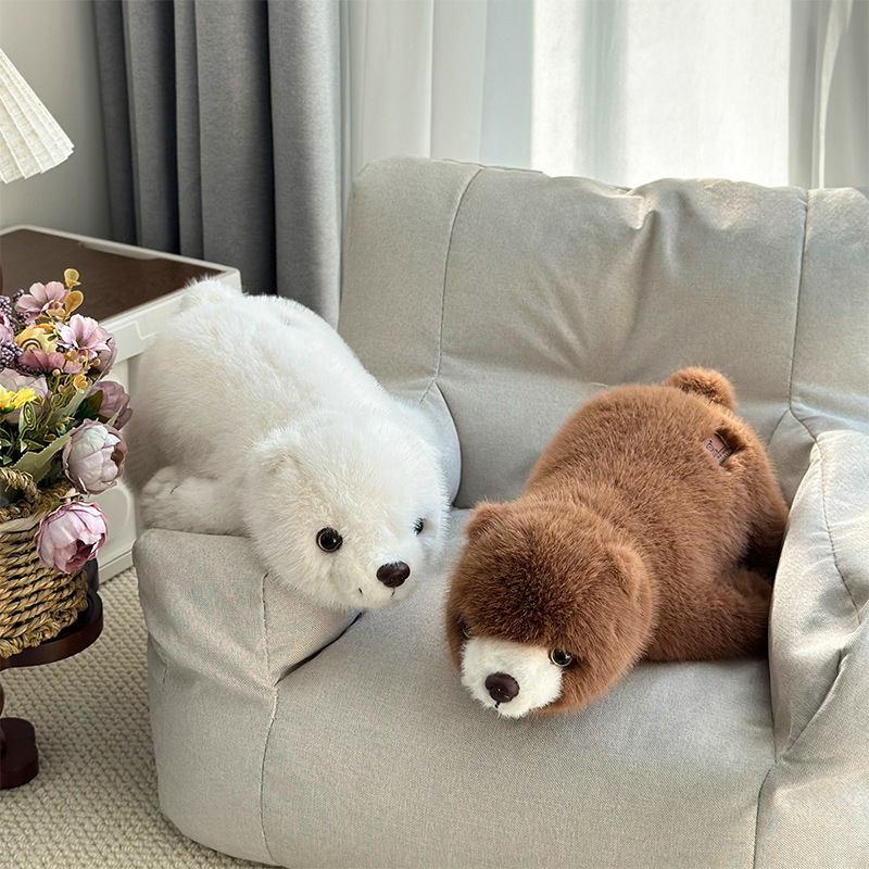 Cross-border simulation polar bear plush toys, sleeping long throw pillows, sofa cushions, 80cm single-cut machine dolls wholesale Specification image