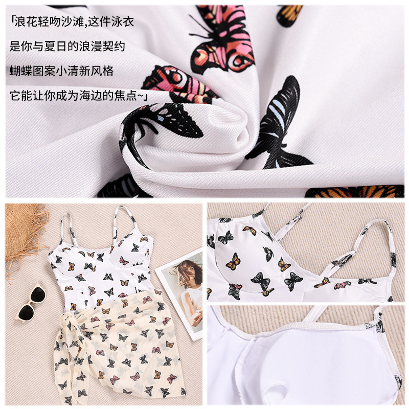 Swimsuit 2025 New Butterfly One-piece Swimsuit two-piece set Slimming, sexy and sweet swimsuit Seaside vacation swimsuit -125137 Application Scenario