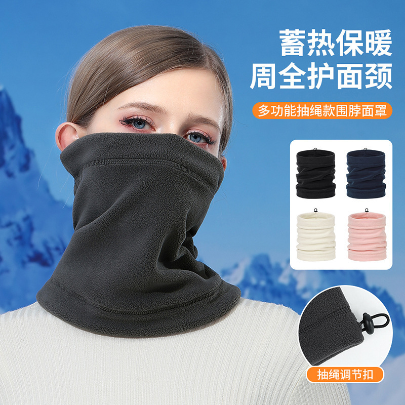 多功能加绒户外滑雪面罩防寒抓绒围脖防风保暖男女骑行套头围巾帽产品图