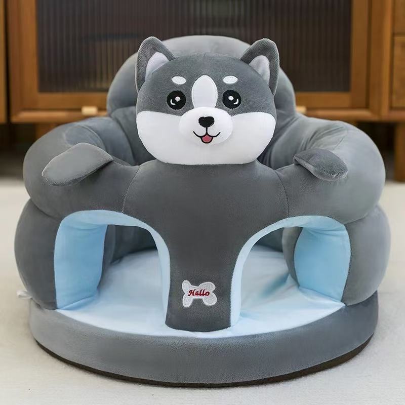 Baby learning to sit chair, baby learning to sit sofa, children's sitting posture training backrest anti-drop plush cartoon seat stool Specification image