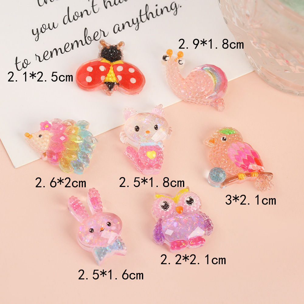 新款高透可爱小刺猬环氧树脂AB胶配件发绳发饰水杯贴奶油滴胶贴片现货批发