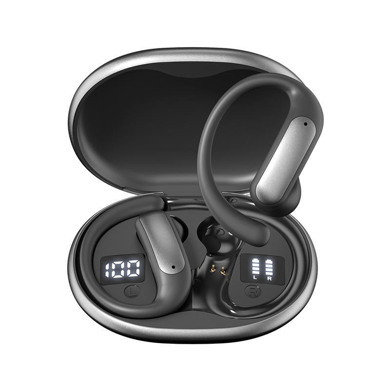 The new AI smart cross-border model M134 ear-hanging OWS non-in-ear open Bluetooth headphones with dual digital display private mold Item Picture