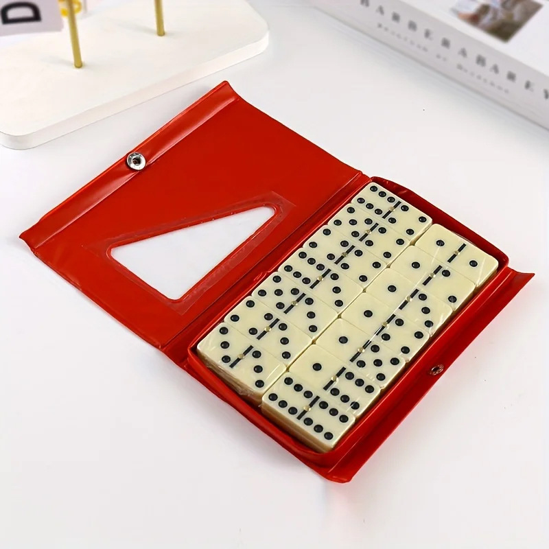 Cross-border export Double Six Dominoes PVC box teeth Yellow Dominoes Domino Box four-color Specification image