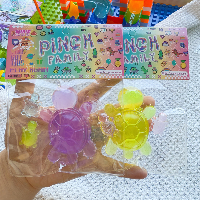 Creative transparent little turtle pinching fun children's Stress Relief and venting, stress-relieving sticky fun Kindergarten toys and gifts wholesale Specification image