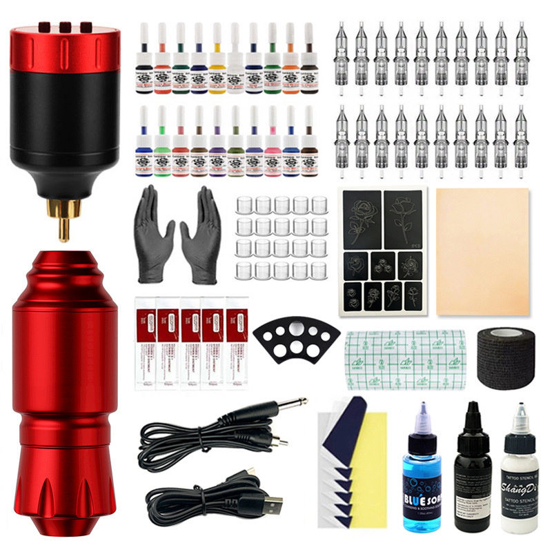 shanilak tattoo set, wireless battery, display screen, rocket pen, practice tool, motor integrated, tattoo and painting equipment wholesale details Picture