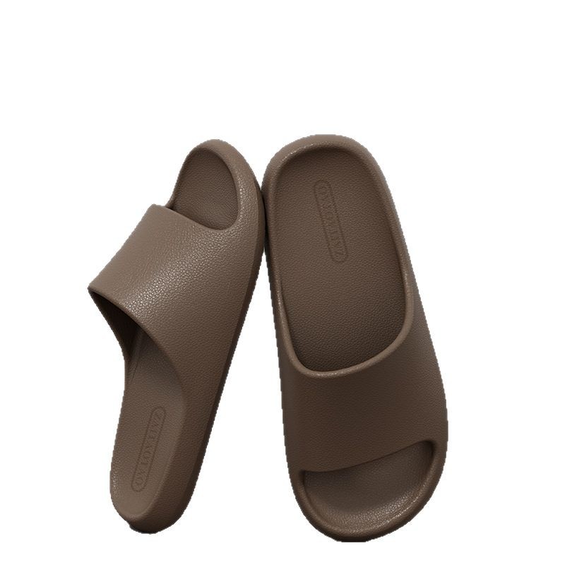 Men's eva leather texture flip-flops feel like stepping on poop. Women's anti-slip bathroom for home use, no smelly feet. Summer bath indoors at home Item Picture