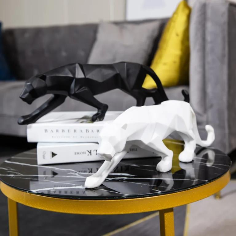 现代简约创意摆件几何金钱豹家居饰品北欧抽象动物客厅酒柜装饰品