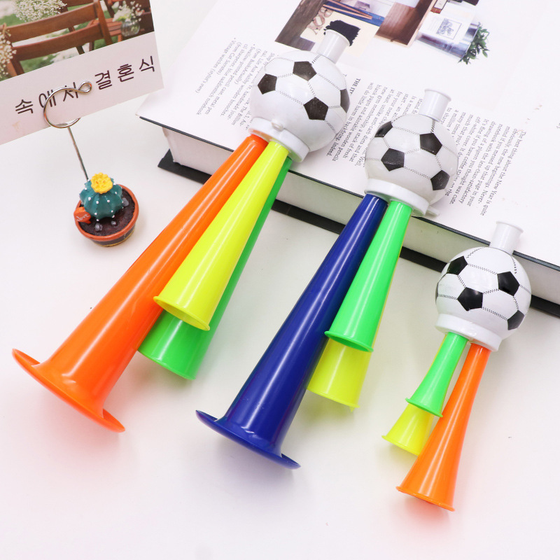 Football horn, creative small gifts, children's toys, wind instruments, sports meeting cheering props, plastic toys details Picture